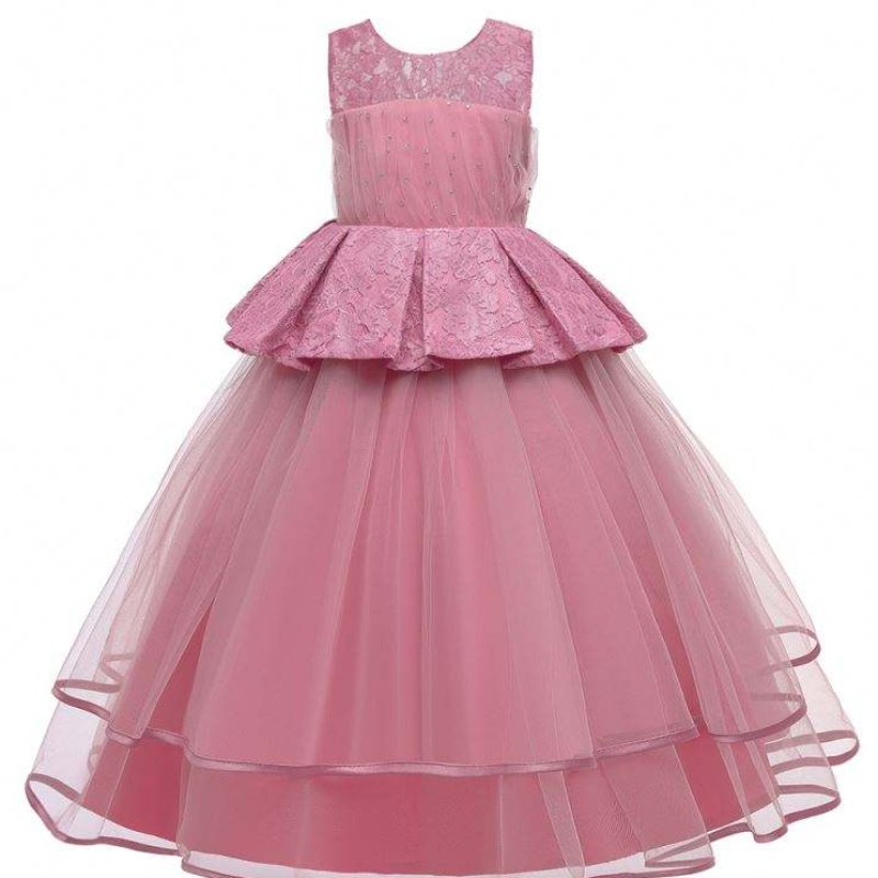 Baige Elegant Kids Long Dress Girls Children Prom Long Frock Evening Ressions Луксозни рокли LP-275