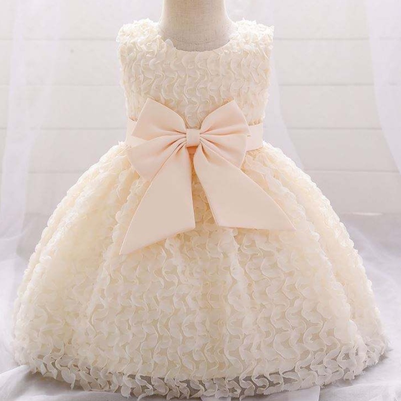 Baige Baby Girl Clother Ball Bown Princess Dress Beltal Официално кръщение на рождения ден парти деца цветя момиче рокли L1979XZ