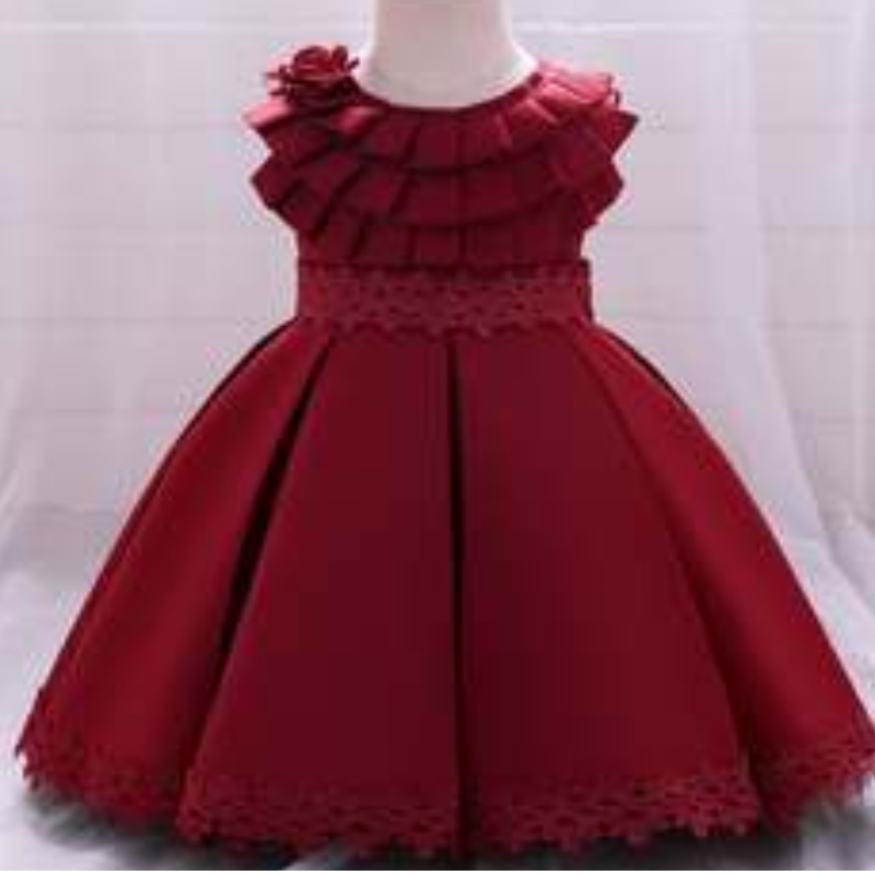 Baige New Fashion Children Ball Bown Leevelecs Satin Party Официално сватбено цвете момиче рокля L1976XZ