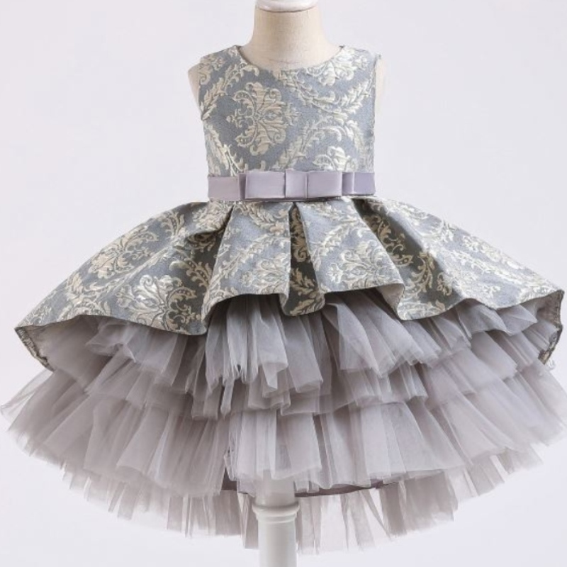 Baige 3-12y Flower Girl Fluffy Dress Factory Wholesale Boutique Kids Clothing Princess Tutu Пола 2171