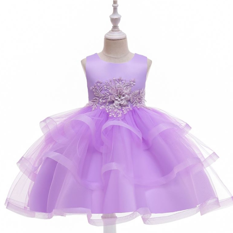 Baige New Arrival Puffy Flower Girl Party Party сватбена рокля 3-10 години момичета рожден ден деца рокли