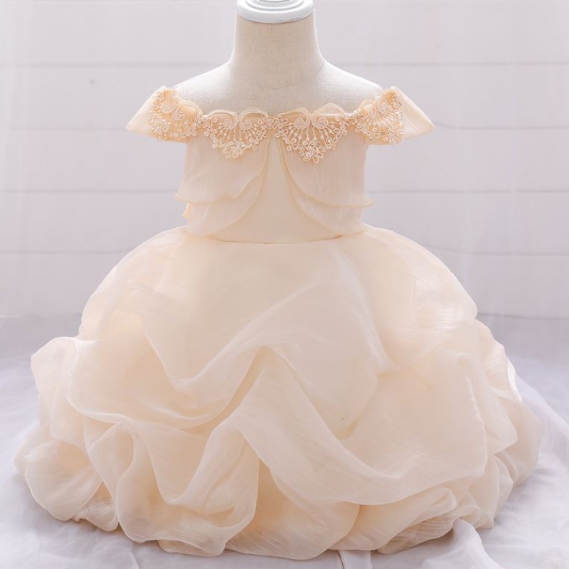 2020 Baige New White Baptism Chriptening Blessing Dress Пълнолуние Рожден ден рокля L1961XZ