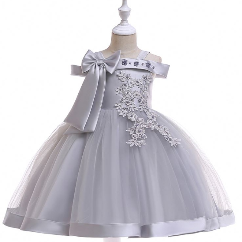 Baige Hot Sale Off Rame Frock Design Ball Bows за момичета на 10 години L5081