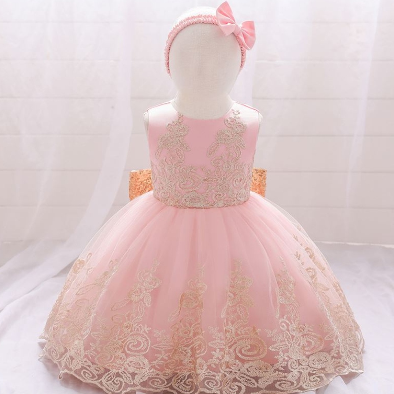 Baige New Lace Frock Kids Party Wear 0-6Year Flower Girl Birthday Party Ball Bown L2023XZ