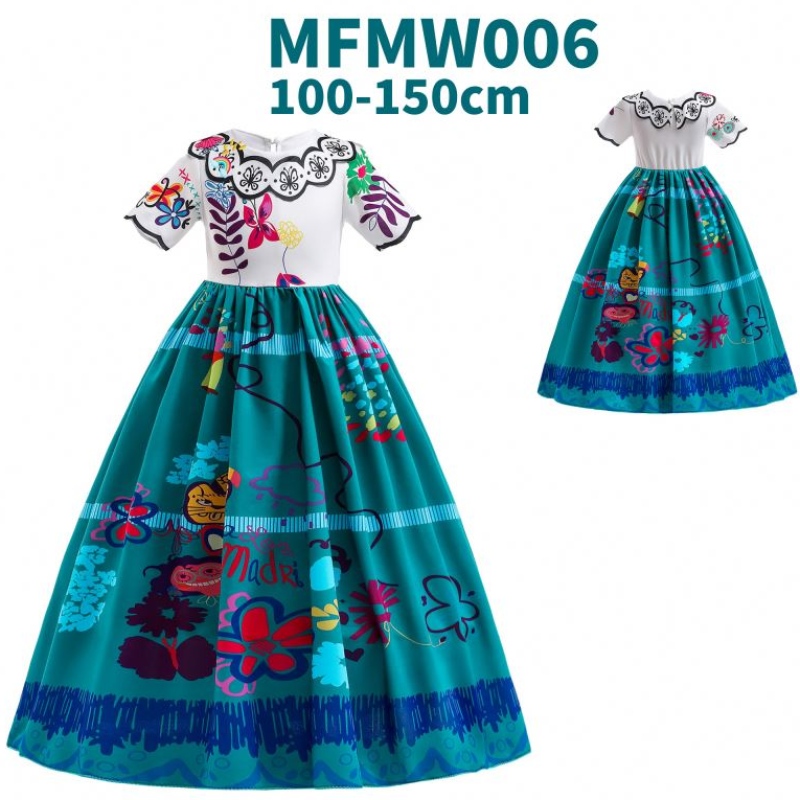 Baige Encanto Mirabel Isabella Purple Girl Dress с дълги ръкави Нови карнавал Kids Party Косплей костюм