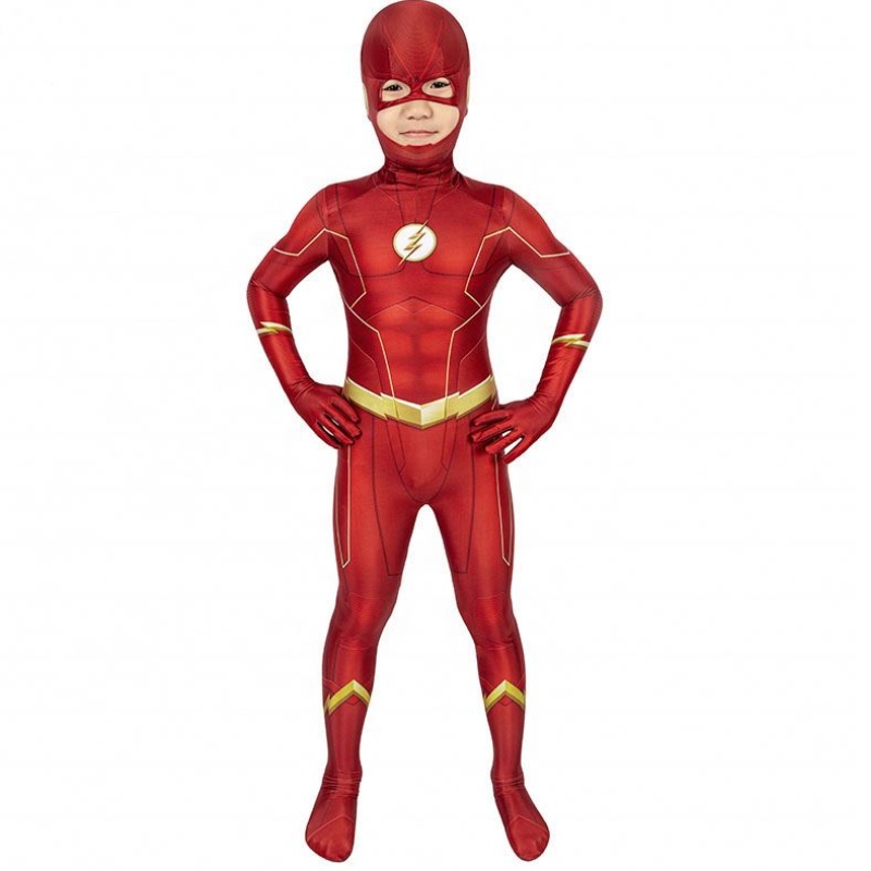 Фабрика Директна продажба The Flash Сезон 5 Barry Allen Kids Superhero Costumes Teights and Costumes Cosplay