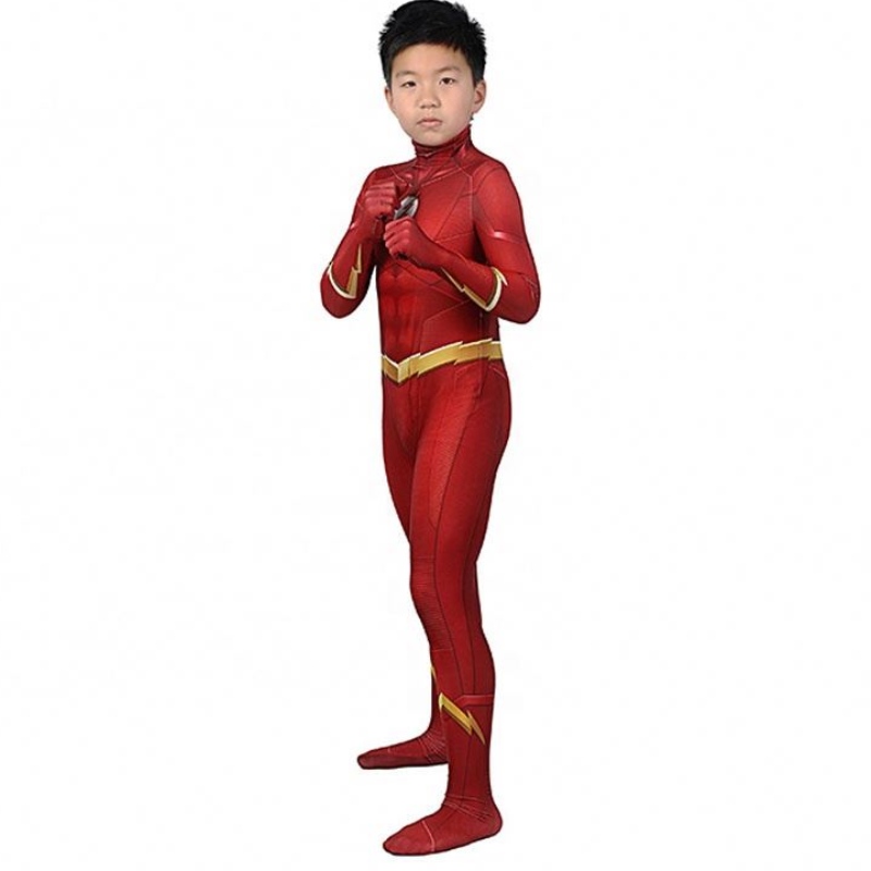 Фабрика Директна продажба The Flash Сезон 5 Barry Allen Kids Superhero Costumes Teights and Costumes Cosplay