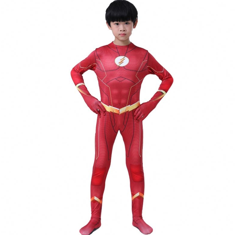 Готини възрастни деца момчета Комичен Fantasia Superhero Halloween Carnival Party Party Outfit Cosplay The Flash Man Деца костюми костюм