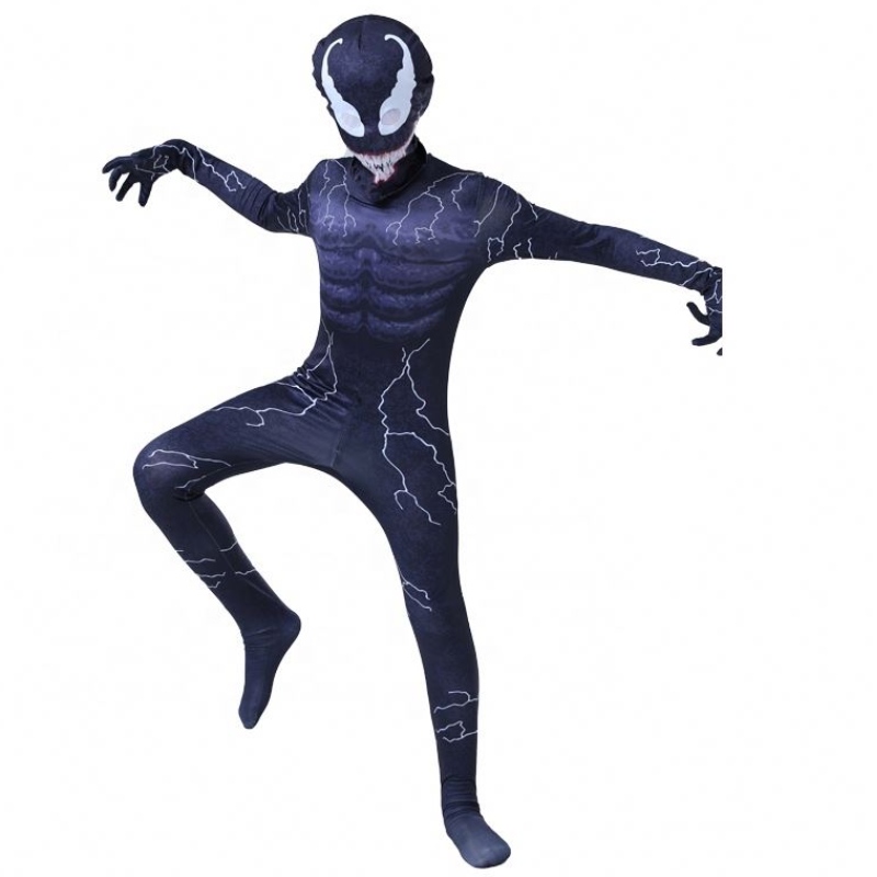 Най -новият Peter Eddie Fancy Muscle Bodysuit Boys Superhero Jumbsuit Spiderman Halloween Venom Cosplay Children Costumes