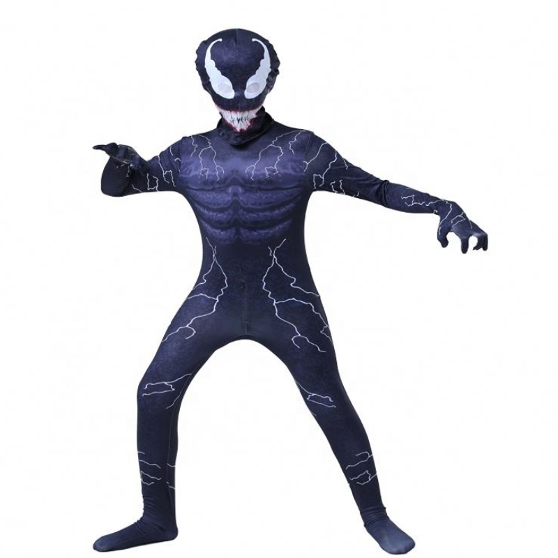 Най -новият Peter Eddie Fancy Muscle Bodysuit Boys Superhero Jumbsuit Spiderman Halloween Venom Cosplay Children Costumes