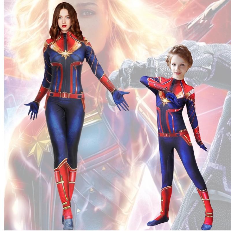 Жените на капитан Marvel Hero Suit Kids Cherbors Show Jumpsuite Stage Cosplay Costumes