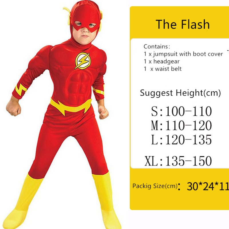 Косплей изпълнение костюм Хелоуин The Flash Bodysuit Muscle Costume