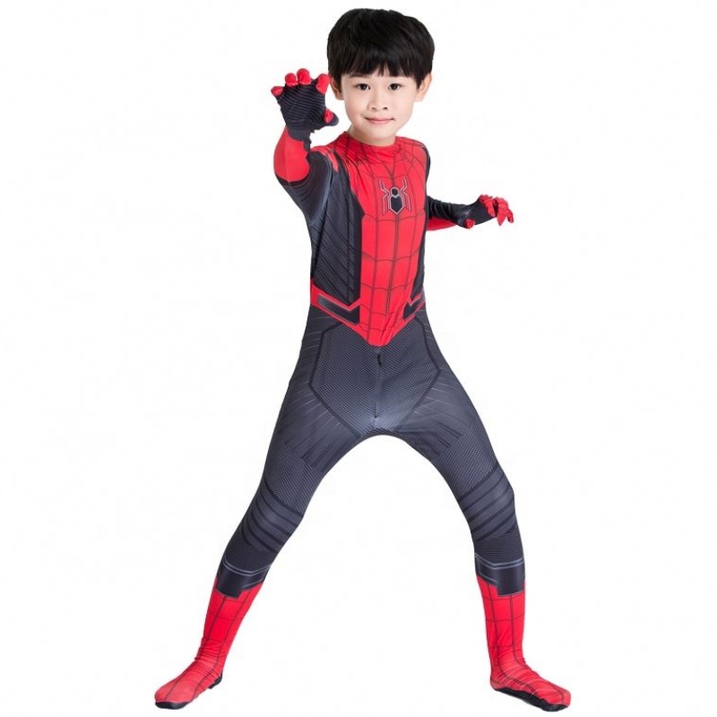 Amazon Hot Sale Wholesale Classic Style Най -добрата цена Карикатура Червено черно облекло Figura de Accion Anime Kids Spiderman Costume