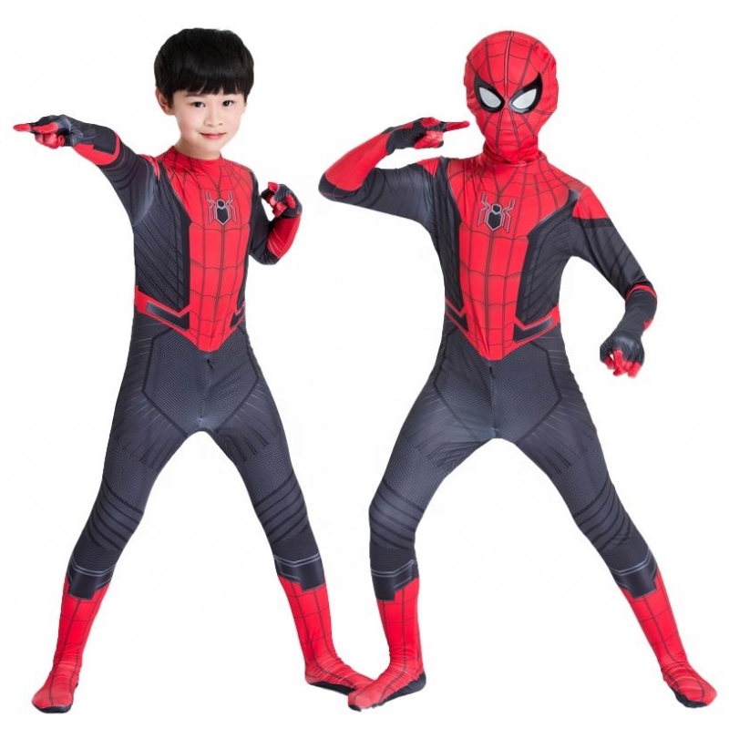 Amazon Hot Sale Wholesale Classic Style Най -добрата цена Карикатура Червено черно облекло Figura de Accion Anime Kids Spiderman Costume