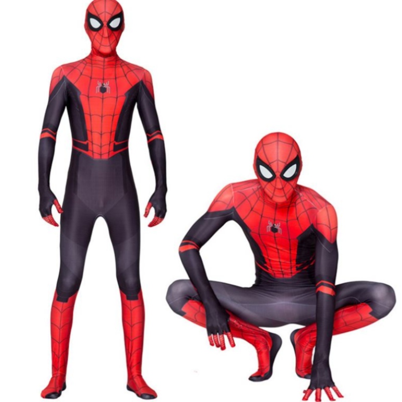 Коефициент на филмова игра Костюм родител-деца паралелна вселена Black Spider Jumpsuite Adult Anime Cosplay Spiderman Halloween Costume