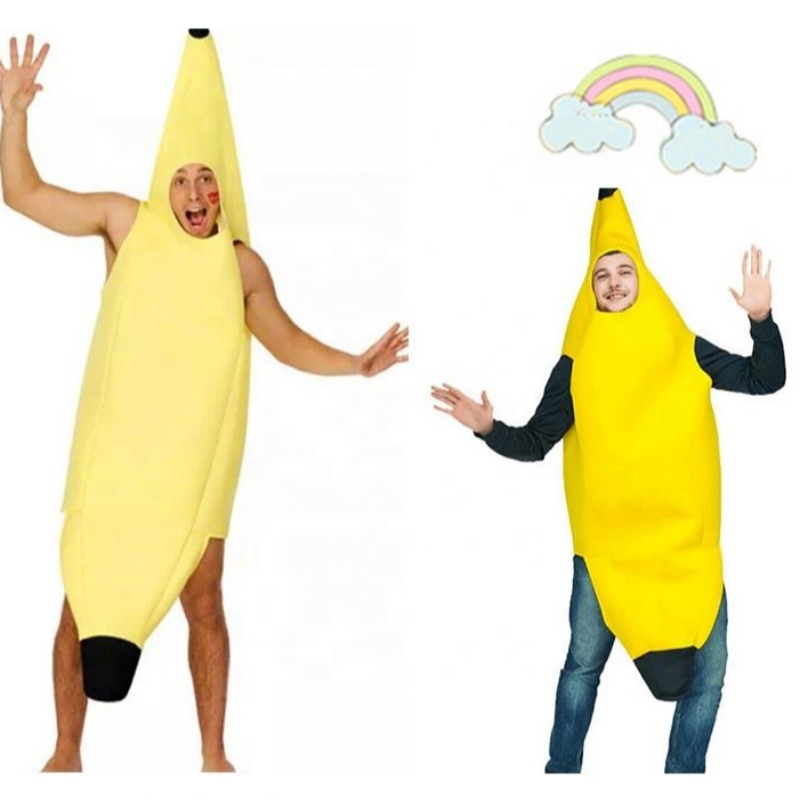 Косплей творения, привлекателни бананови костюми за възрастни луксозни комплекти за парти за Хелоуин, и ролева игра унисекс бананов костюм