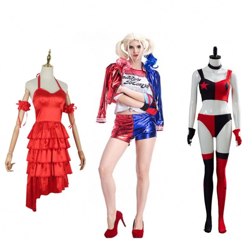 Отряд за самоубийство Harley-Quinn Monster Thry Thry Cosplay костюм с бродерия за жени