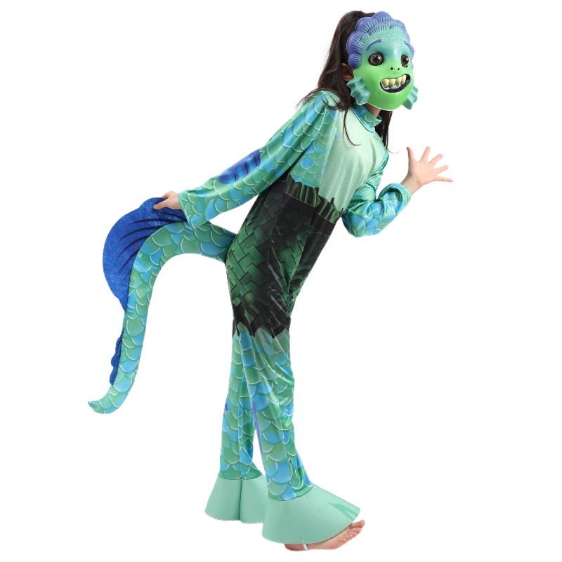 Нов стил Kids Movie Sea Monster Cosplay Jumpsuit Boys Luca Halloween костюми за деца