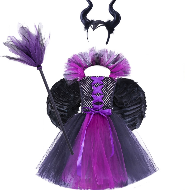 Amazon Hot Selling Children \\ Halloween Ressing Girls Tutu Dress Witch Belly Band