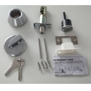 3502 Цинк сплав с висок клас единичен цилиндър Deadbolt Lock-Satin никел, съвременен кръг Deadbolt Door Knob Lock
