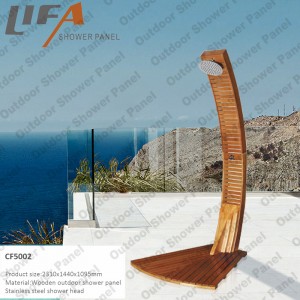 Външен душ панел Дървен външен душ панел, Градински душ панел, Свободно стоящ външен душ