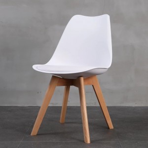 Търговия на едро модерен пластмасов стол за хранене бистро кафене ресторант цветен акрилен стол пластмасов стол и мека възглавн...