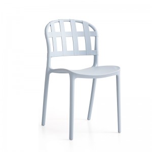 Модерен пластмасов цветен стол без ръце фиксирана облегалка на открито прост салон Пластмасов стол за хранене