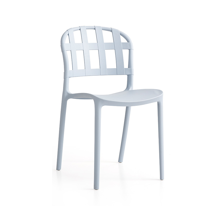 Модерен пластмасов цветен стол без ръце фиксирана облегалка на открито прост салон Пластмасов стол за хранене