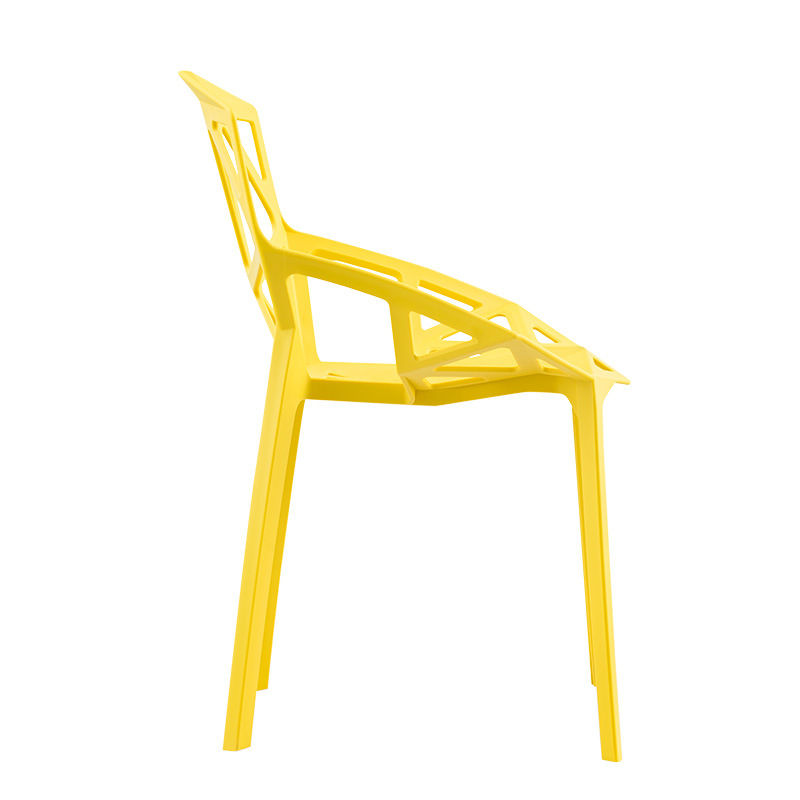 За вътрешен външен прост дизайн модерен външен вид извит гръб пластмасови столове за хранене