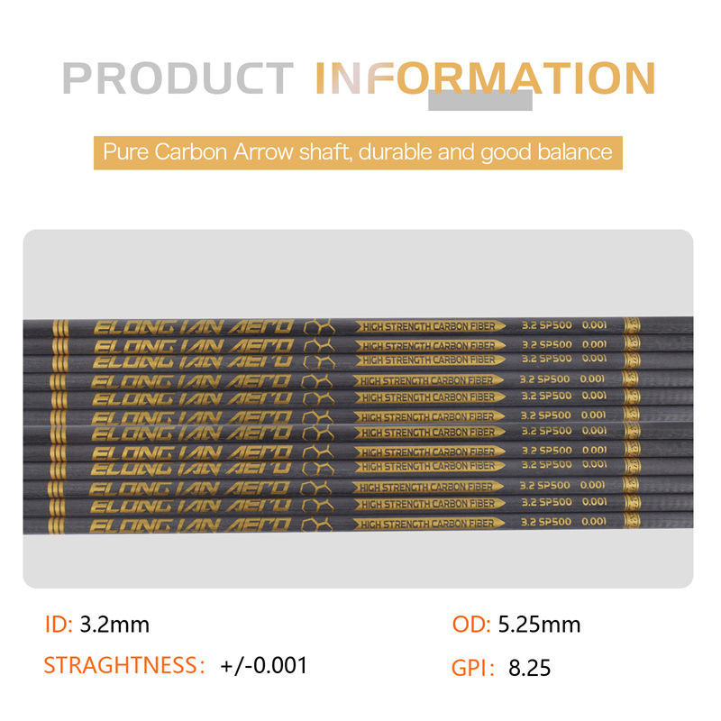 Elongarrow 32inshes 3.2mm висок модул на вал от въглеродни влакна за стрелци за стрелци