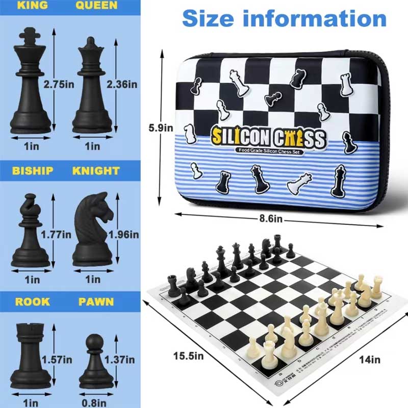 Силиконов шахматен образователни играчки Играта Силиконова шахматна дъска и парчета