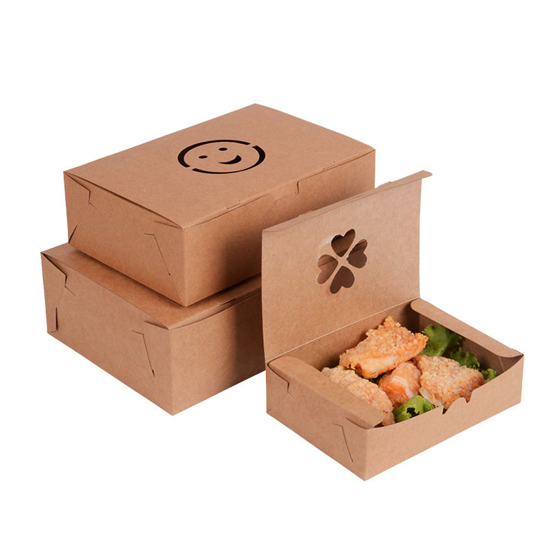 На едро хранителна степен за извличане на еднократна употреба Крафт хартия Бързо биоразградима преносима опаковка за храна