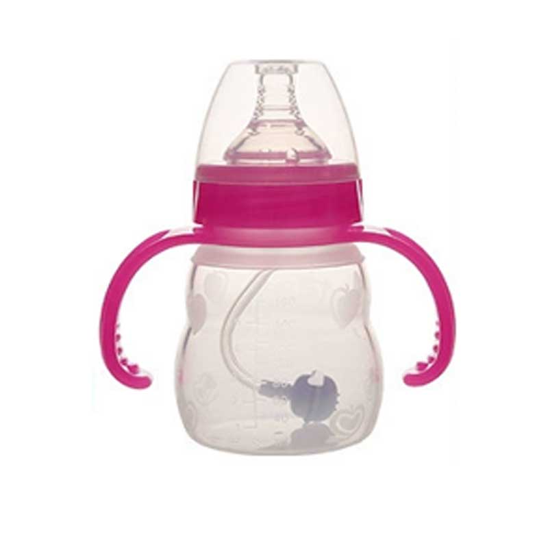 Висококачествено BPA безплатно силиконова бебешка бутилка широка калибе с дръжка бебе анти-падащо анти-флатулентност преносими бебешки продукти BPA безплатно