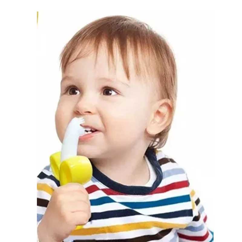 Бананова бебешки тийнетер Силиконова бебешка четка за зъби бебе мини за четка за зъби тренировки за четка за зъби и играчка