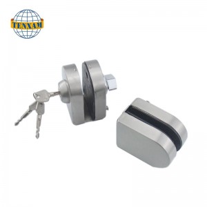 Търговско безрамно стъкло до стъкло Двойно люлеене плъзга се с ключове от неръждаема стомана Основна стъклена ключалка за стъкло