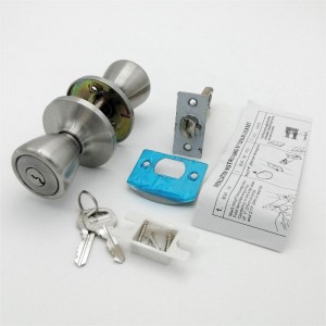 2506 Копче за вътрешна врата в копче за сатенена хром на вратата с ключалка и ключ от ключ за вход на врата 1 пакет