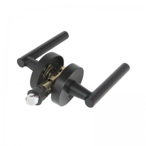 R7506 Черна дръжка за дръжка на вратата с модерен съвременен тънък кръгъл дизайн за домашна спалня или поверителност на банята, клю...