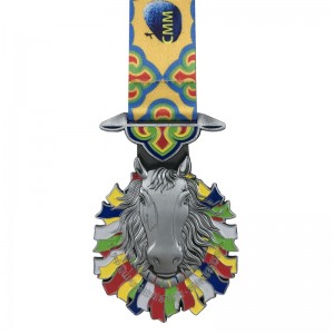 Специален дизайн Античен сребърен платен 4D спортни медали и панделка възпоменателни медали