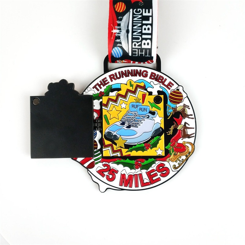 Медали за празничен подарък метали Хелоуин Коледна великденски фестивал медал LED светлина блясък мида черупка сгъваеми медали