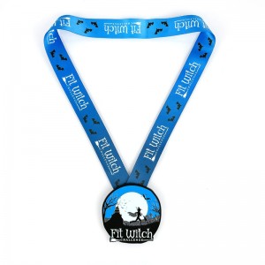 7/8-инчов матов медал за черен метал Хелоуин светещи нощни медали