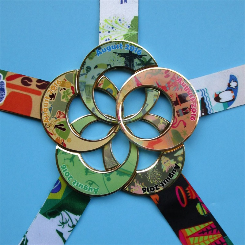 Медал 3D UV печат персонализирана форма лого метално спортен медал за търгове на едро