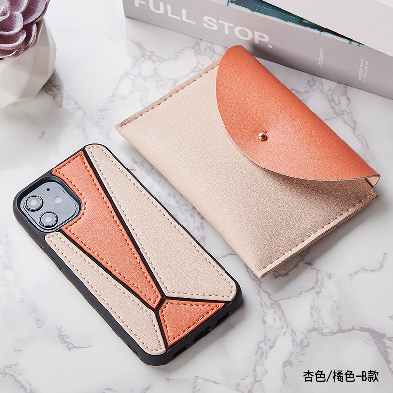 Apple iPhone 11 Orange Blue Color Contrast Leather Phone Защитен калъф, 360 градуса Fall Protection Caseiphone11Pro