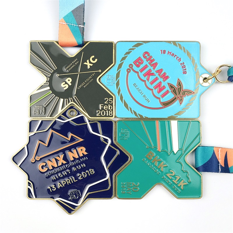 Медали за награда персонализиран метален трофей метален син емайл религиозен медал