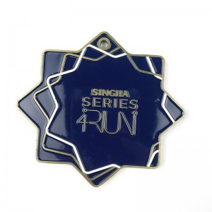 Медали за награда персонализиран метален трофей метален син емайл религиозен медал