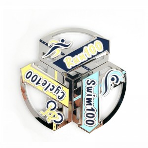 Шампион медал по поръчка Антични медали Rebin Design 3D триатлон медал