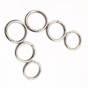 Отворен O-пръстен спусък кръг Snap Carabiner Spring Ring Round Key Ring Wallet Metal Keychain