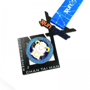 Фабрика на едро с цинкова сплав сувенир за покриване на черни животни Метал Медал Медал