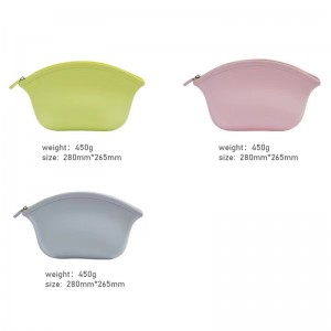 Пазаруване за пътуване с цип преносим бонбон цвят дами силиконова козметична чанта чанта