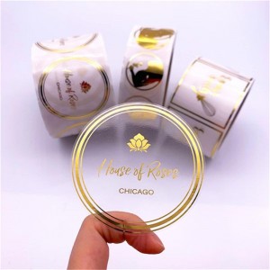 Кръгъл стикер за бронзови етикети, прозрачен етикет на бронзи, персонализиран стикер за бронзови етикети