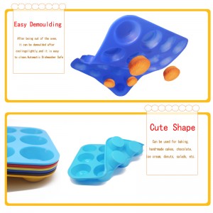 Непосочен силиконов тиган за мъфини - форми за мъфини и тарталети, силиконови форми за печене, 12 дупки за понички за печене на кето...